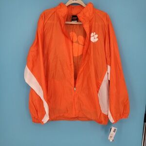 Genuine Stuff Clemson Tigers Windbreaker Mens Large NCAA Packable Jacket Orange